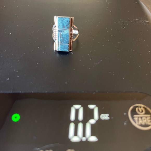 Antonio Yazzie Turquoise & Sterling Inlay Ring - Picture 14 of 15